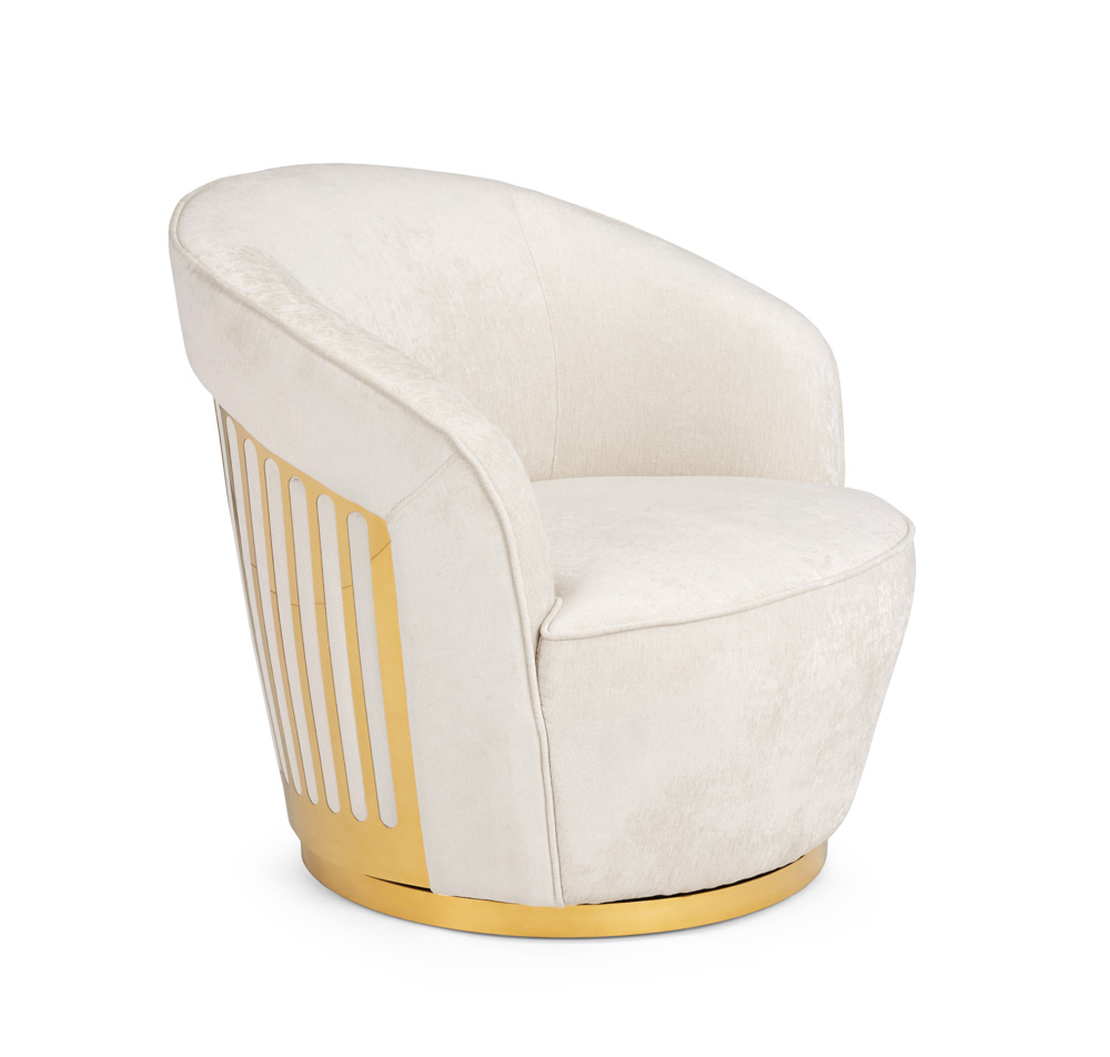 Lucien Chair: Brilliant Ivory 